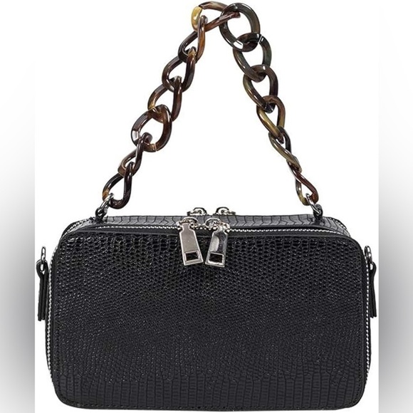 MELIE BIANCO Demi Snake Crossbody Bag with Acrylic Links Top Handle - Picture 11 of 14